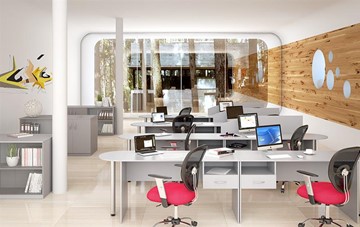 Офисный набор мебели SIMPLE с эргономичными столами и тумбами в Рязани - предосмотр 1